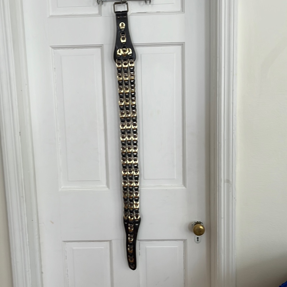 Women’s Belt. Brown, gold and bronze. No labels.